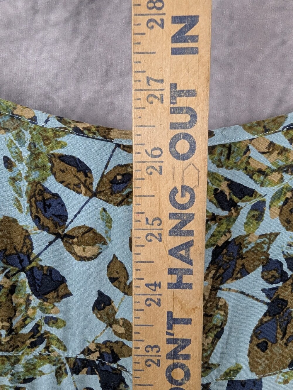 J. Jill Back Button Detail Split Sleeve Leaf Print Tunic Blouse XL - Picture 10 of 11